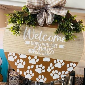 Welcome hope you love dogs wreath